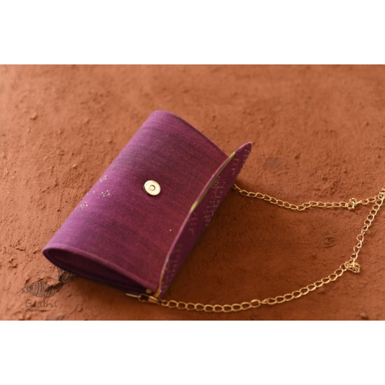 shop handwoven cotton tangaliya purse Purple