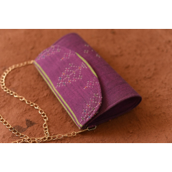 Dots & weaves ✣ Tangaliya Clutch - Purple