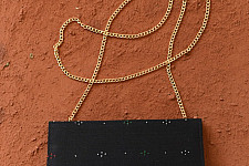 Dots & weaves ✣ Tangaliya Cotton Black Clutch 