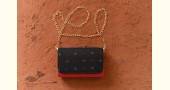 shop handwoven cotton tangaliya purse / ClutchTangaliya Clutch / Sling bag - Black & Red