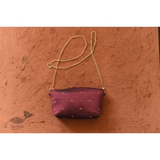 shop handwoven cotton Tangaliya Maroon Purse