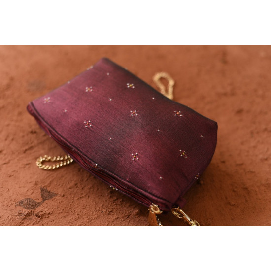 shop handwoven cotton Tangaliya Maroon Purse