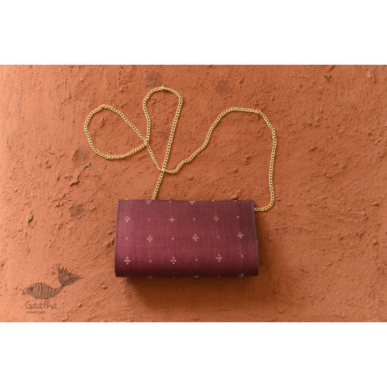 shop handwoven cotton tangaliya purse / Clutch Maroon