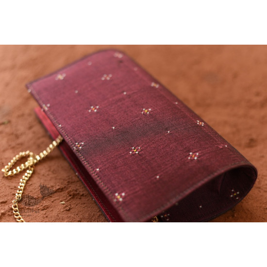 shop handwoven cotton tangaliya purse / Clutch Maroon