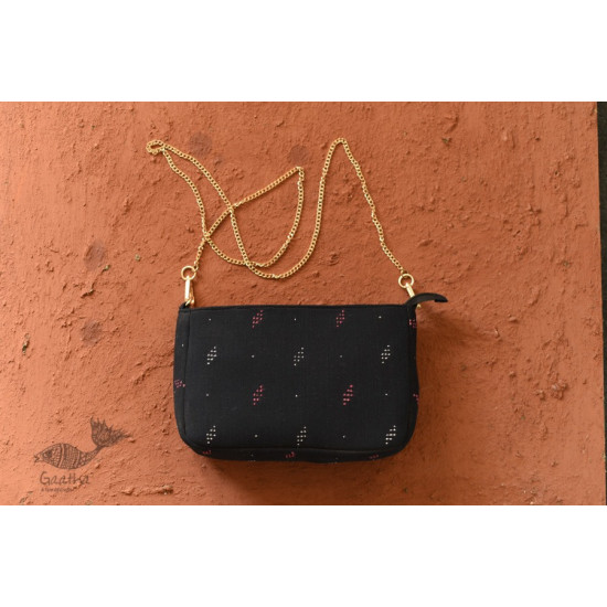 shop handwoven cotton tangaliya black purse