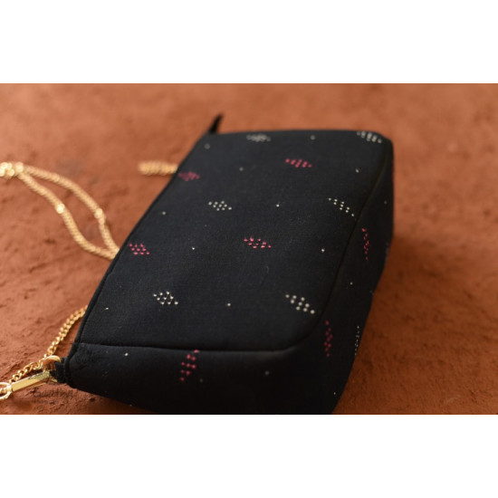 shop handwoven cotton tangaliya black purse