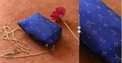 Dots & weaves ✣ Tangaliya Blue Sling Bag