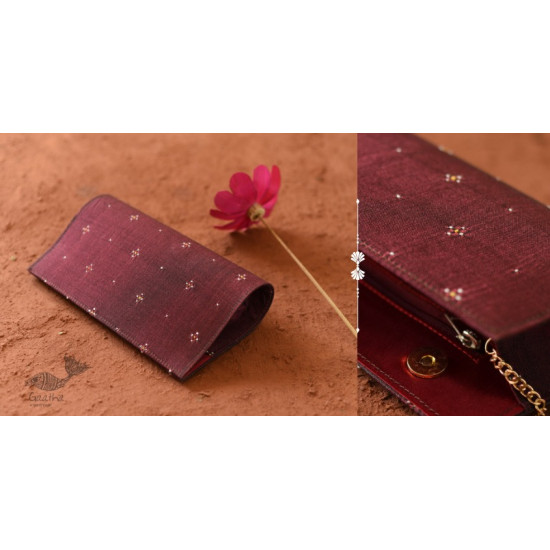 shop handwoven cotton tangaliya purse / Clutch Maroon