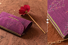 Dots & weaves ✣ Tangaliya Clutch - Purple