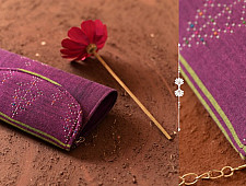 Dots & weaves ✣ Tangaliya Clutch - Purple