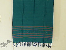 Gulmohar . गुलमोहर - Handwoven Tangaliya Cotton Dupatta - Teal Blue