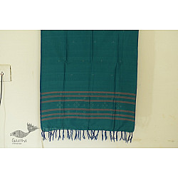 Gulmohar . गुलमोहर - Handwoven Tangaliya Cotton Dupatta - Teal Blue