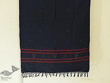 Gulmohar . गुलमोहर - Handwoven Tangaliya Cotton Dupatta - Navy Blue
