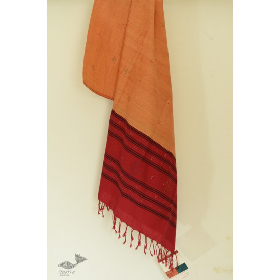 shop Handwoven Tangaliya Cotton dupatta Red & Orange