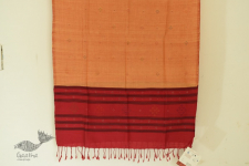 Gulmohar . गुलमोहर - Handwoven Tangaliya Cotton Dupatta - Red & Orange