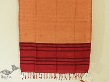 Gulmohar . गुलमोहर - Handwoven Tangaliya Cotton Dupatta - Red & Orange