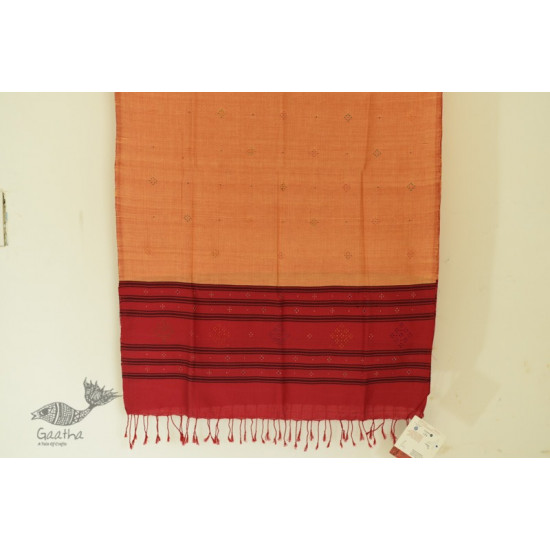 shop Handwoven Tangaliya Cotton dupatta Red & Orange