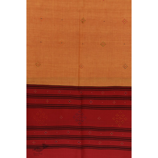 shop Handwoven Tangaliya Cotton dupatta Red & Orange