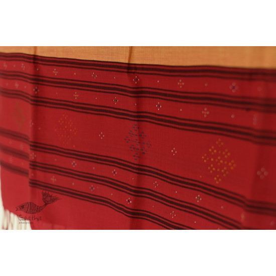 shop Handwoven Tangaliya Cotton dupatta Red & Orange