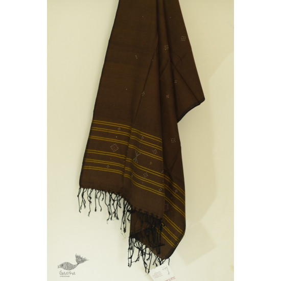 shop Handwoven Tangaliya Cotton dupatta Tobacco Brown