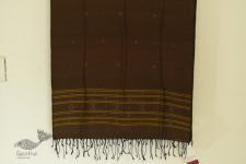 Gulmohar . गुलमोहर - Handwoven Tangaliya Cotton Dupatta - Tobacco Brown