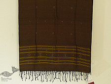 Gulmohar . गुलमोहर - Handwoven Tangaliya Cotton Dupatta - Tobacco Brown