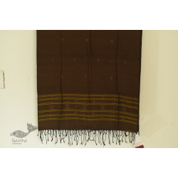 Gulmohar . गुलमोहर - Handwoven Tangaliya Cotton Dupatta - Tobacco Brown