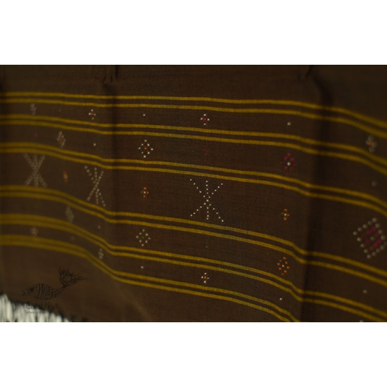 shop Handwoven Tangaliya Cotton dupatta Tobacco Brown