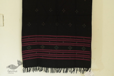 Gulmohar . गुलमोहर - Handwoven Tangaliya Cotton Dupatta - Black