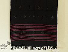 Gulmohar . गुलमोहर - Handwoven Tangaliya Cotton Dupatta - Black