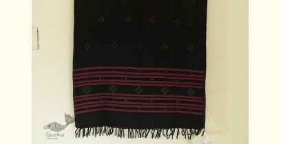 Gulmohar . गुलमोहर - Handwoven Tangaliya Cotton Dupatta - Black