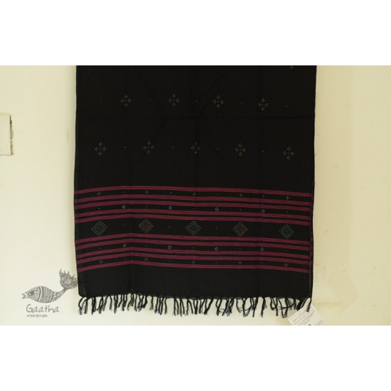 shop Handwoven Tangaliya Cotton Black dupatta