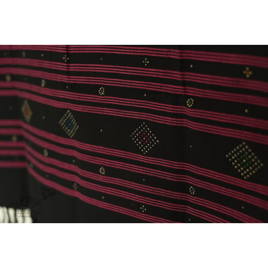 shop Handwoven Tangaliya Cotton Black dupatta