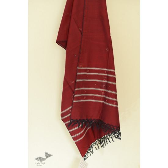 shop Handwoven Tangaliya Cotton Maroon dupatta