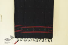 Gulmohar . गुलमोहर - Handwoven Tangaliya Cotton Dupatta - Black