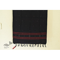Gulmohar . गुलमोहर - Handwoven Tangaliya Cotton Dupatta - Black