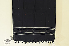 Gulmohar . गुलमोहर - Handwoven Tangaliya Cotton Dupatta - Navy Blue
