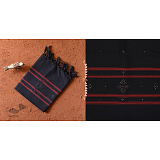 Gulmohar . गुलमोहर - Handwoven Tangaliya Cotton Dupatta - Black
