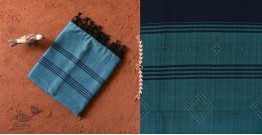 Gulmohar . गुलमोहर - Handwoven Tangaliya Cotton Dupatta - Blue