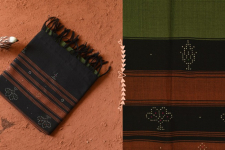 Gulmohar . गुलमोहर - Handwoven Tangaliya Cotton Dupatta - Green