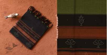 Gulmohar . गुलमोहर - Handwoven Tangaliya Cotton Dupatta - Green