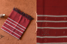 Gulmohar . गुलमोहर - Handwoven Tangaliya Cotton Dupatta - Maroon