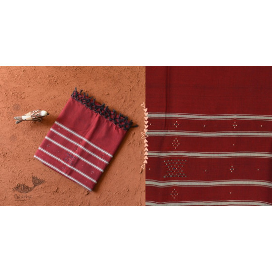 shop Handwoven Tangaliya Cotton Maroon dupatta