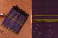 Gulmohar . गुलमोहर - Handwoven Tangaliya Cotton Dupatta - Purple