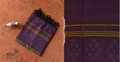Gulmohar . गुलमोहर - Handwoven Tangaliya Cotton Dupatta - Purple