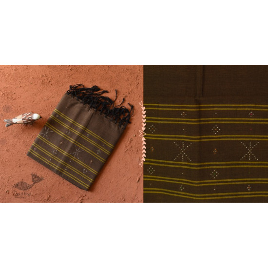 shop Handwoven Tangaliya Cotton dupatta Tobacco Brown