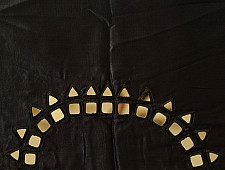Embroidered Blouse Piece ( Unstitched )  - Black Mashru / Satin Fabric