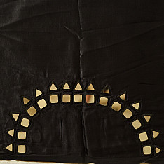 Embroidered Blouse Piece ( Unstitched )  - Black Mashru / Satin Fabric