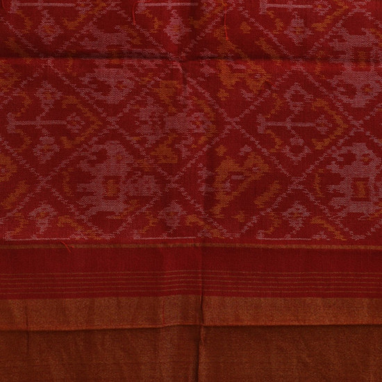 shop Handwoven Woolen Ikat Patola Shawl ~ Maroon