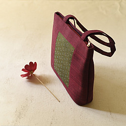 Dots & weaves ~ Tangaliya Shoulder Bag | Maroon & Green 